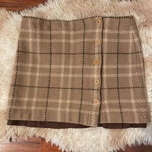 J. Crew Plaid Wool Mini Skirt
